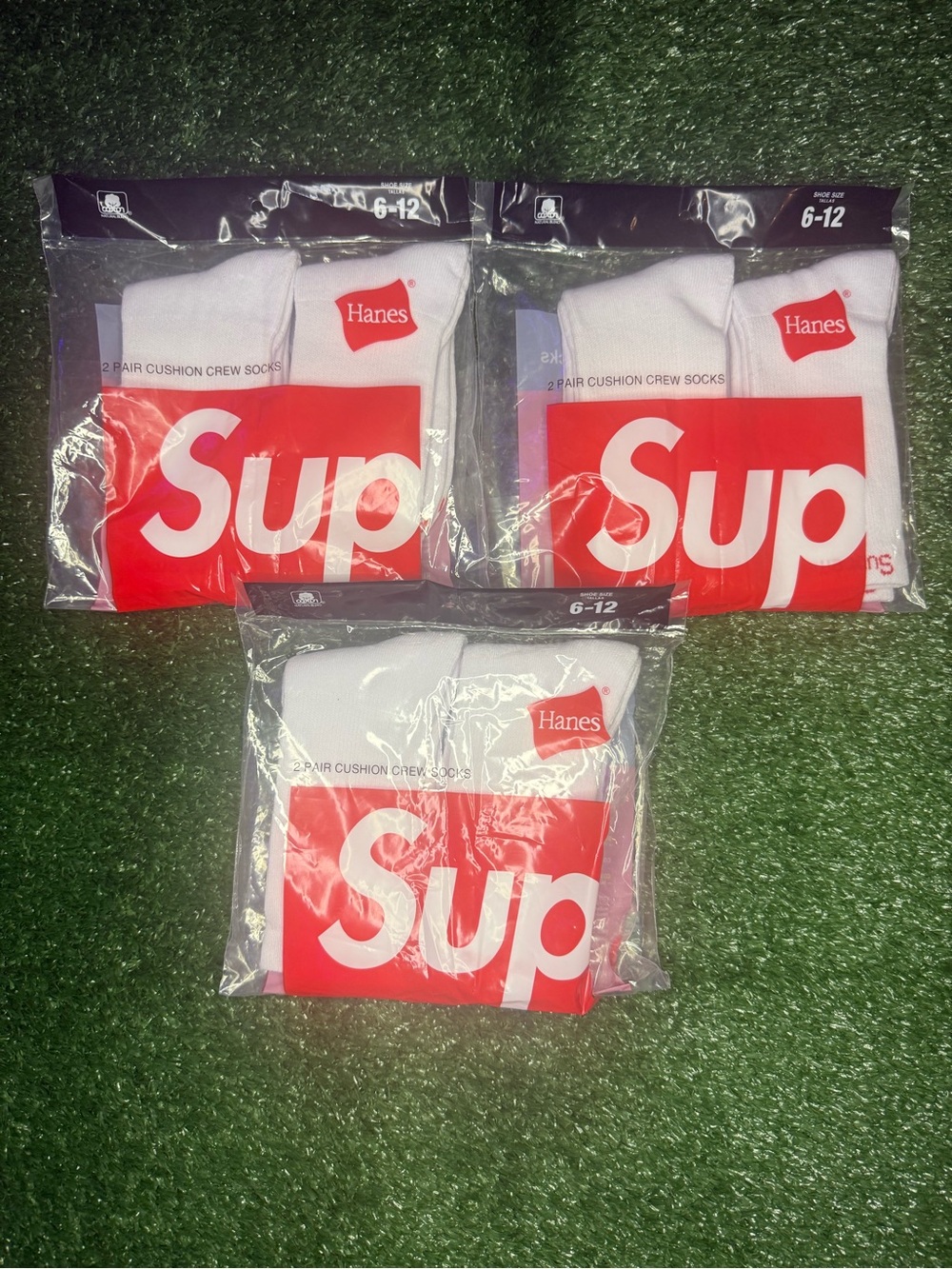 Supreme Socks White 2-Pair ($18 each pack, 3 available)